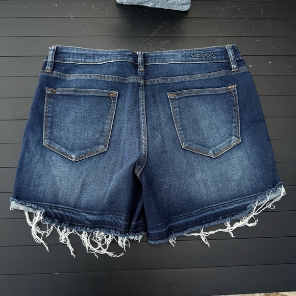 Vigoss Blue Jean Shorts Distressed Frayed Hem - Picture 7 of 9